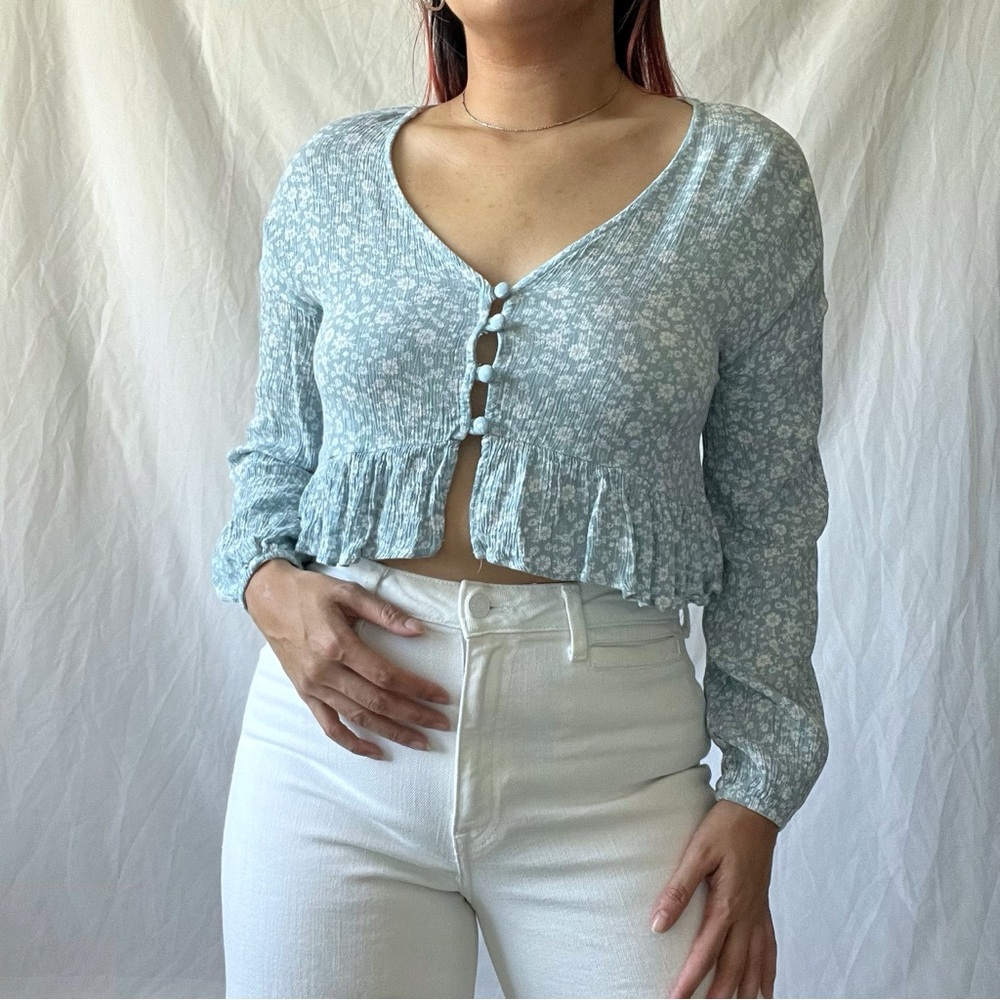 Light blue floral longsleeve